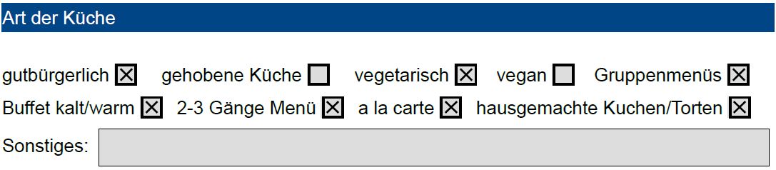 Art der Küche